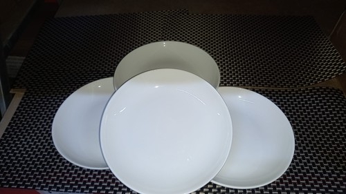 White ceramic dinner plate - white,