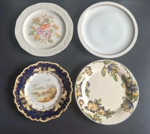 Mismatched vintage plates - x,
