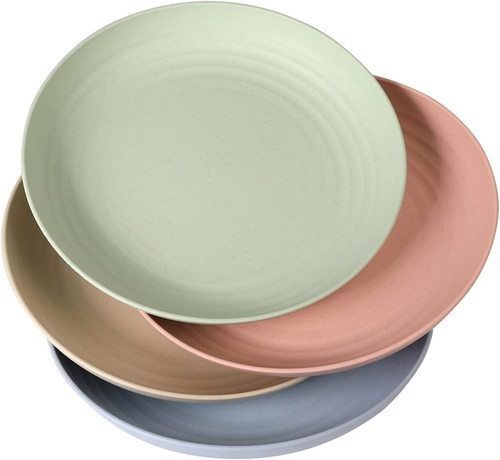 Plastic plates 4pcs 23cm 9inch - 4pcs, 23cm/9inch