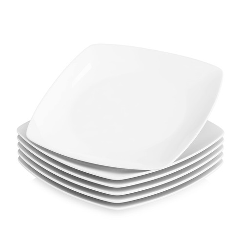 Square porcelain dinner plates - square,